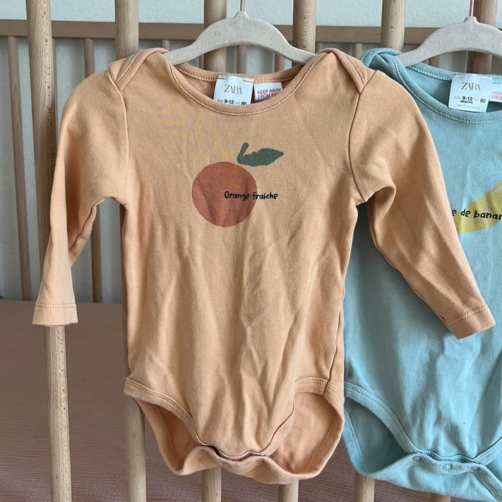 Zara (VGUC) | fruit long sleeve bodysuits